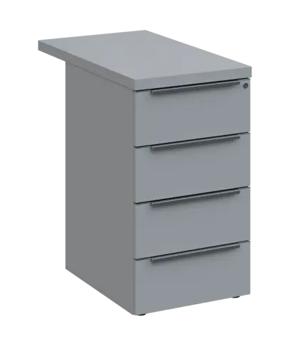 SIKC - 81 kontejner přístavný, 4-zásuvkový, deska 36 mm, centrální zámek, šedá